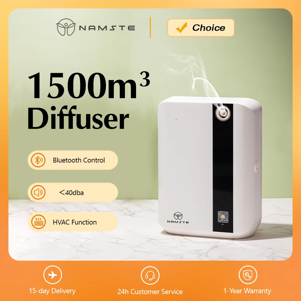 

NAMSTE 1500m³ Bluetooth Aroma Diffuser For Home Perfume Essential Oils Air Freshener 500ML Capacity HVAC Fragrance Flavoring