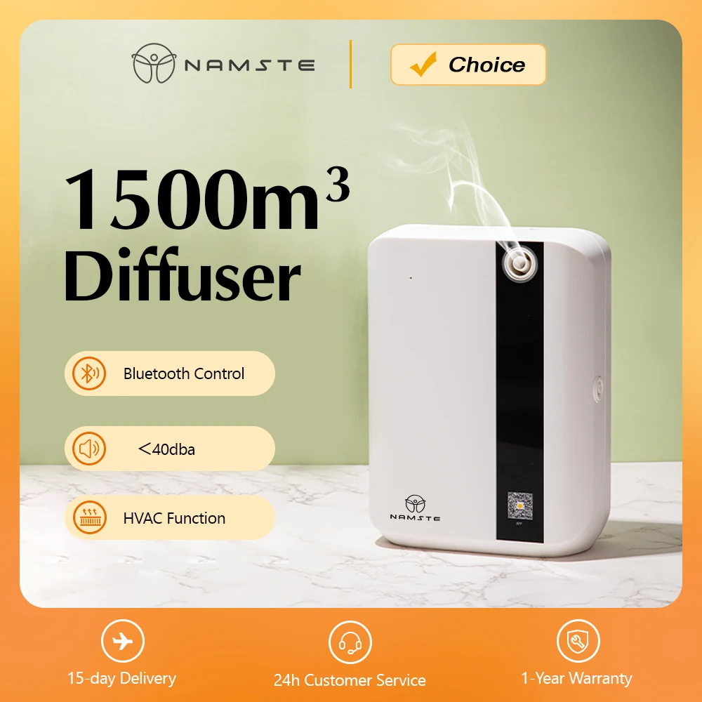 NAMSTE 1500m³ Bluetooth Aroma Diffuser For Home Perfume Essential Oils Air Freshener 500ML Capacity HVAC Fragrance Flavoring