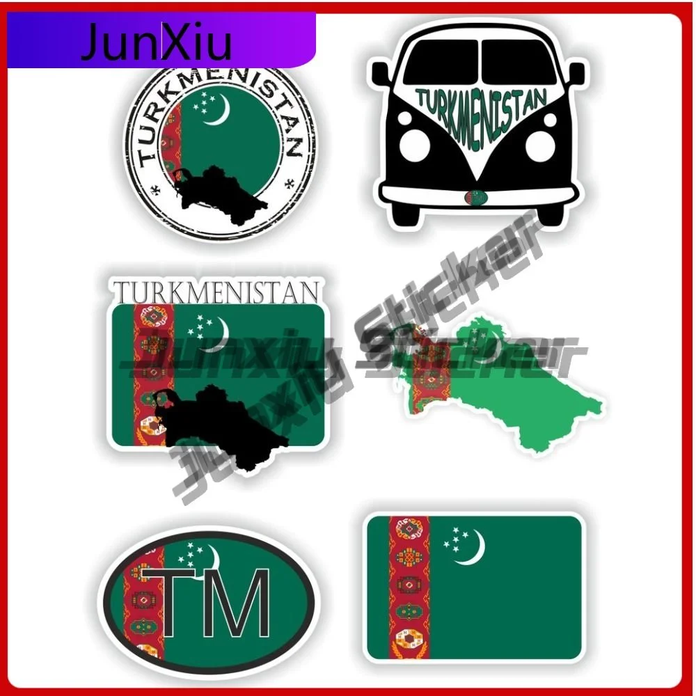 

Turkmenistan Flag National Emblem Vinyl Decals New Driver Stickers Decals Motorhome Camper Camping Car Decoration Guitar Refit