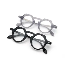 High Quality New Brand Designer Acetate Glasses Frame Men Women Eyeglasses Frame Men Round Acetate Prescription