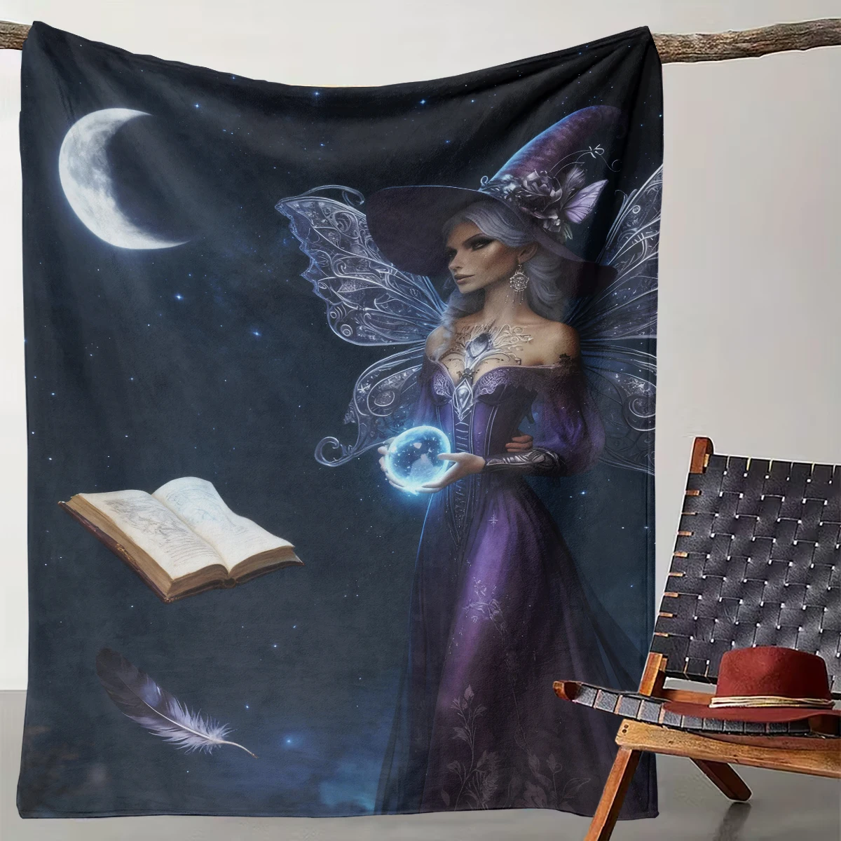 

1 Piece of Magical Fantasy Witch Crystal Ball Blanket | Mysterious Ins Wind Throw Blanket Magic Bedroom Soft Decorative Blanket