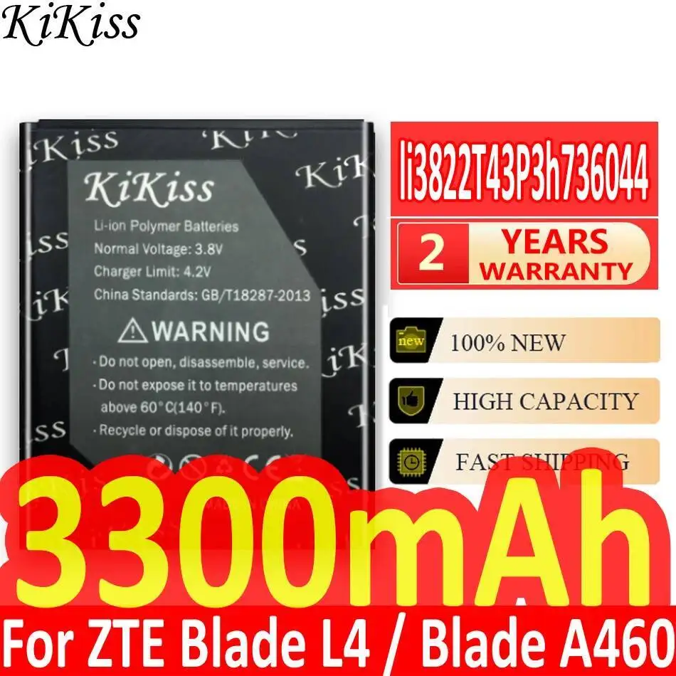 

Долговечная замена премиум-класса 3300 мАч для Zte Blade L4 A460 аккумулятор мобильного телефона Li3822t43p3h736044