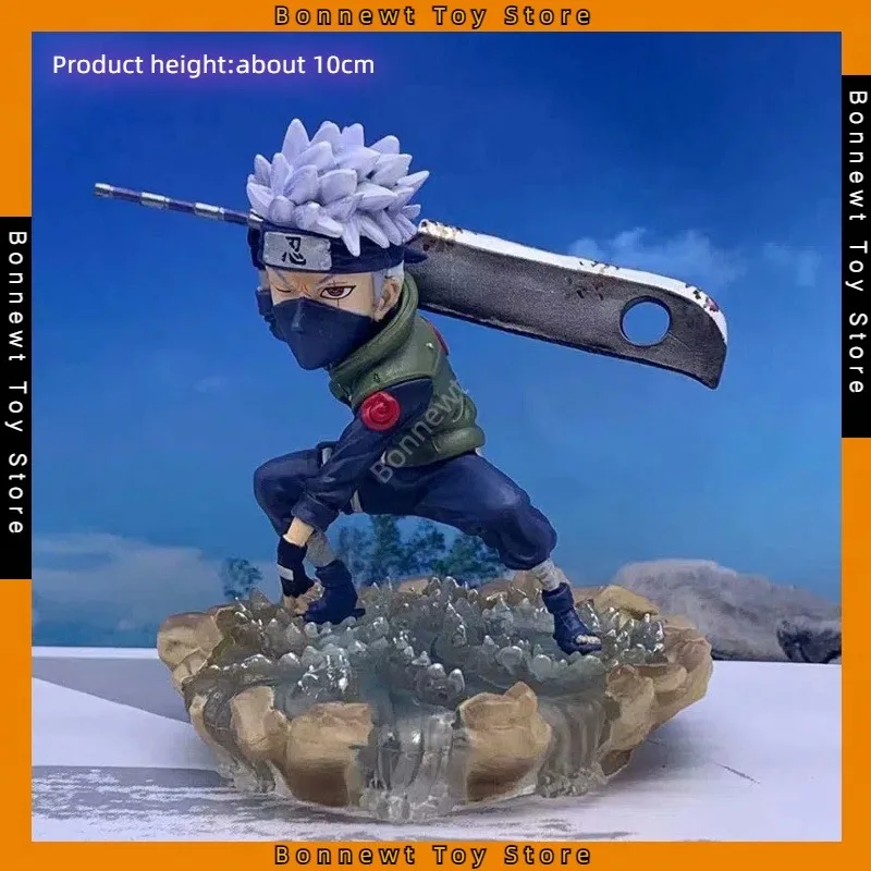 

New Naruto Q version fighting sword-carrying Hatake Kakashi tailed beast Naruto cursed seal Sasuke boxed figure ornaments