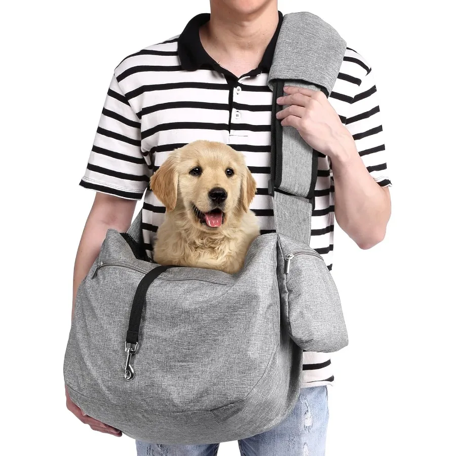 

Pet Sling Carrier Fits 15 to 25lbs ExtraLarge Dog Cat Sling Carrier Reversible and HandsFree Dog Bag with Adjustable Strap and