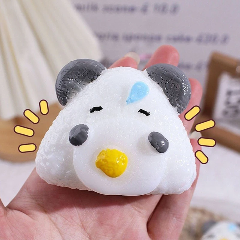 Cute Hamster Rat Imitation Silicone Triangle Egg Rice Vegetable Roll Pinching Relaxing Toy Decompression Children's Ornament Toy