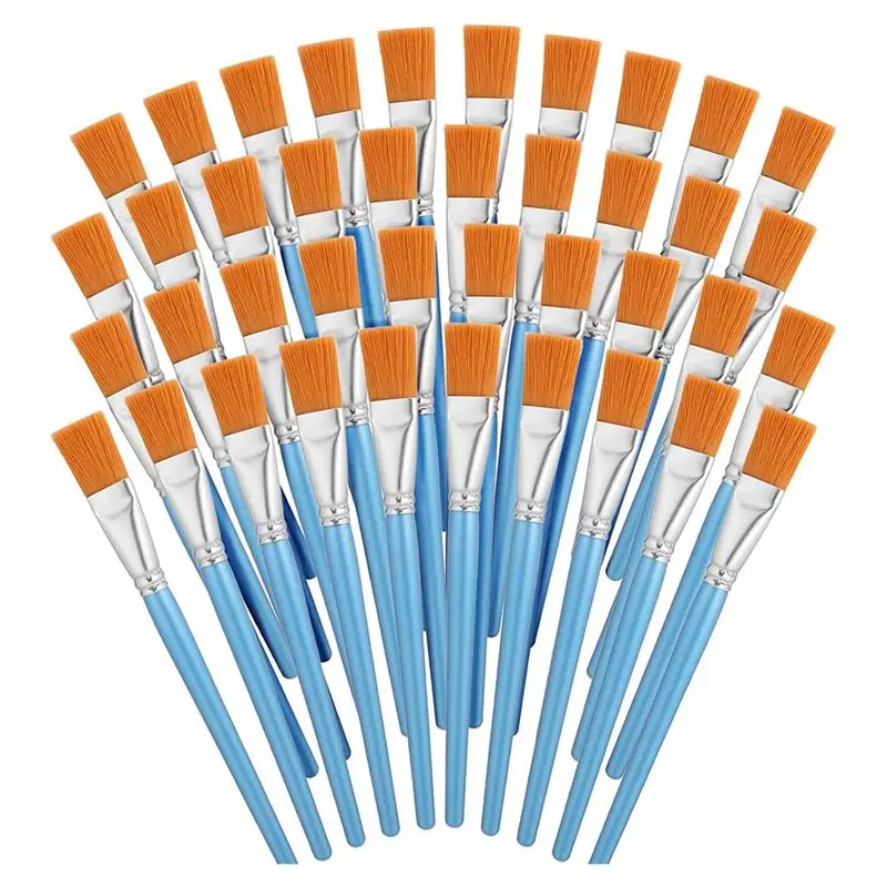 

Набор кистей для рисования маслом и акварелью A60Z1, 40 шт., плоские кисти, профессиональные кисти для детей, шириной 1 дюйм