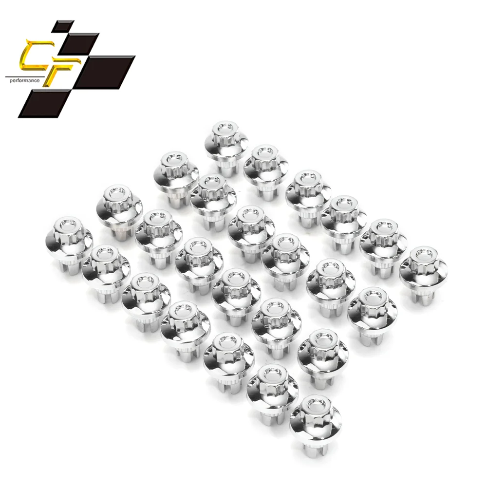 

125pcs 7.6mm Wheel Rivets Nuts For Rims Bottle Cap Decoration Lip Tire Nail Studs Screw Accessroies Chrome