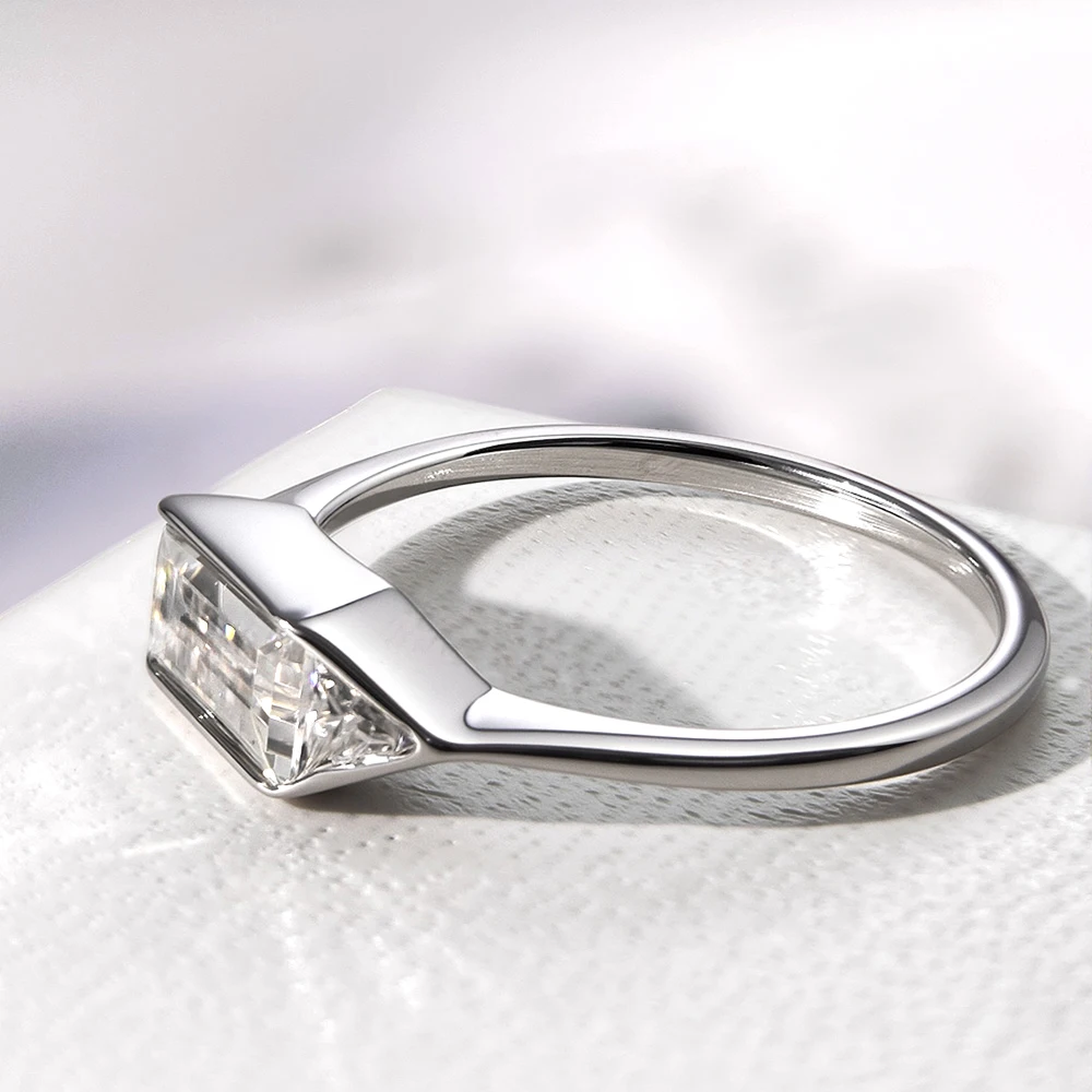 Onnelik D Color 1.4ct VVS1 Moissanite Lab Diamond Minimalist Ring 925 Sterling Silver for Women Wedding Gift Fine Jewelry
