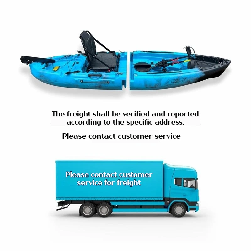 Portable LLDPE Kayak with Split Hard Shell, Electric/Pedal-Driven Canoe for Solo/Tandem Lake/Sea Adventures, Modular Assembly