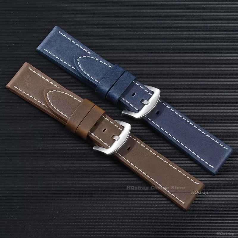 الجلود أشرطة ساعات يد 18 مللي متر 20 مللي متر 22 مللي متر 24 مللي متر الأشرطة النساء الرجال حزام الساعات ساعة اكسسوارات البني الأسود الأزرق حزام استبدال حزام