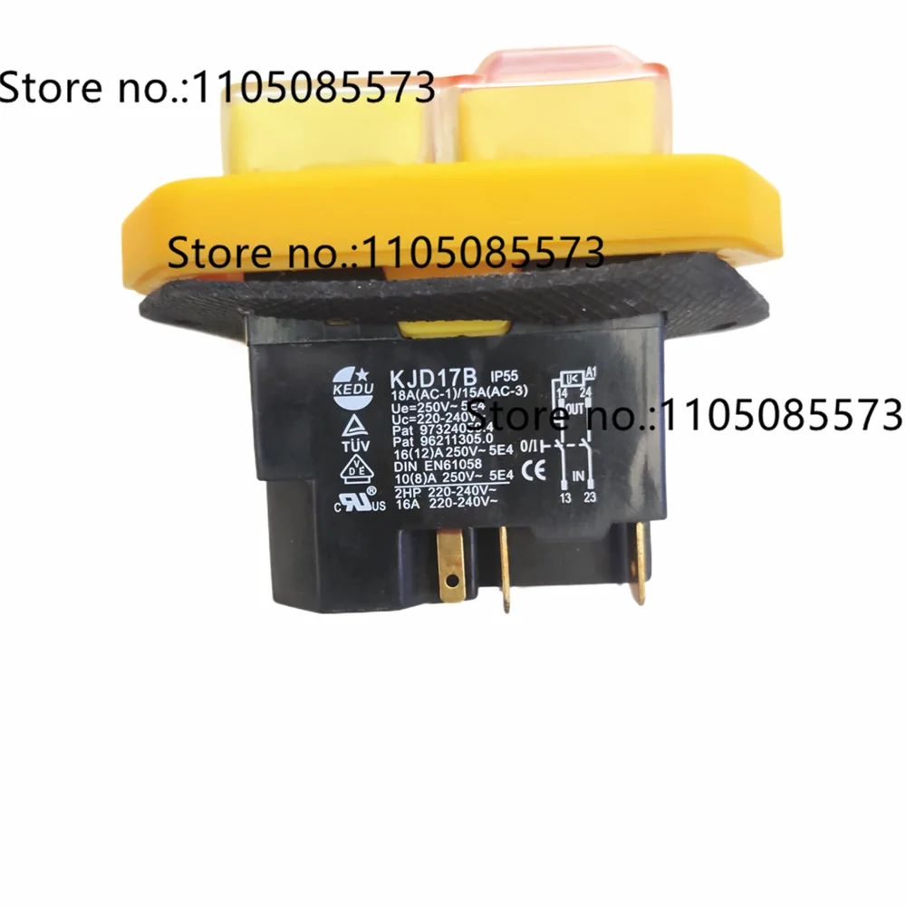 KJD17B waterproof button switch 220V-240V 16A 4-pin/5-pin