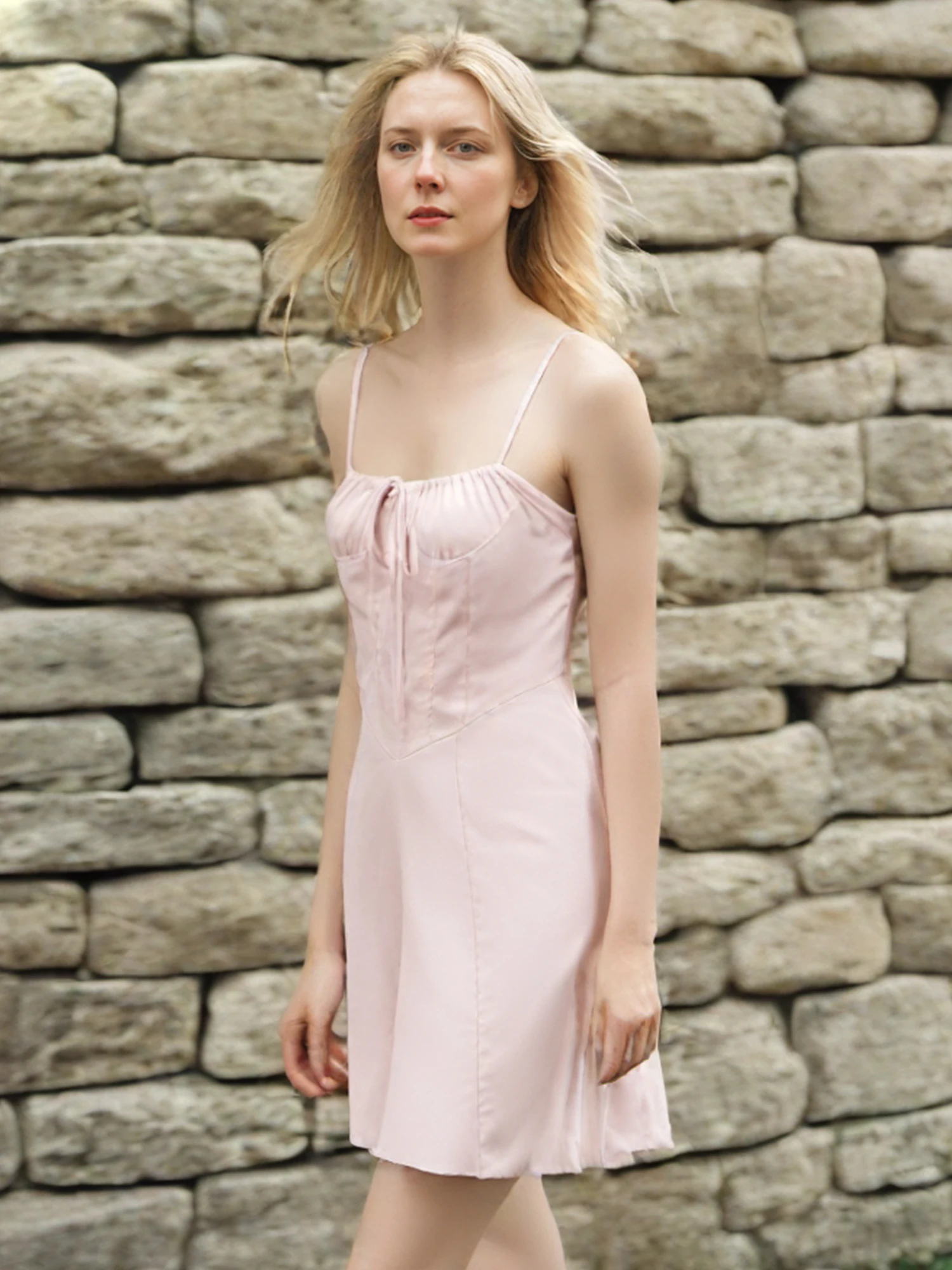 Abito estivo da donna Mini Cami tinta unita senza maniche allacciato sopra il ginocchio Abito da festa