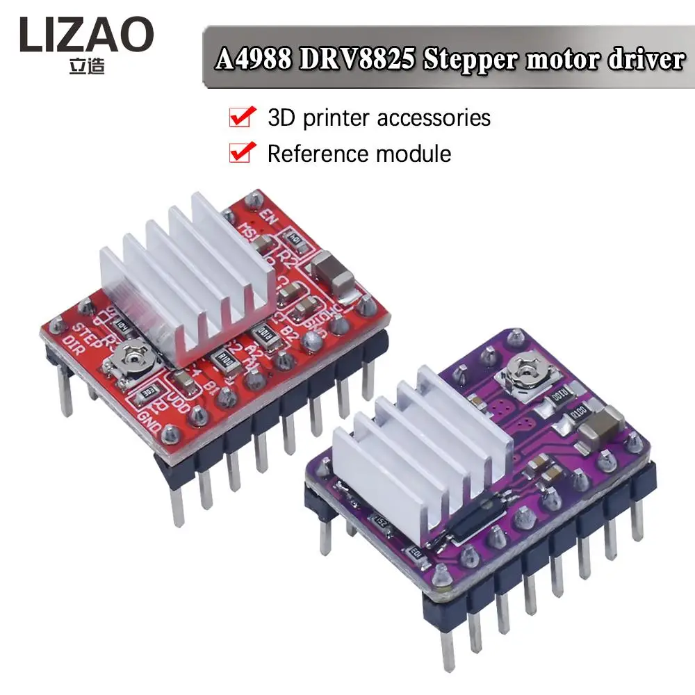 3D Printer Parts StepStick DRV8825 A4988 Stepper Motor Driver With Heat sink Carrier Reprap MKS GEN V1.4 board