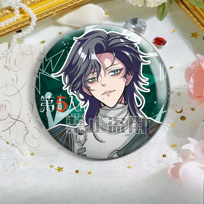 Game Identity V Badge Lawyer Seer Prisoner Painter Photographer Round Brooch Anime Character Collectible Backpack Decor Gift