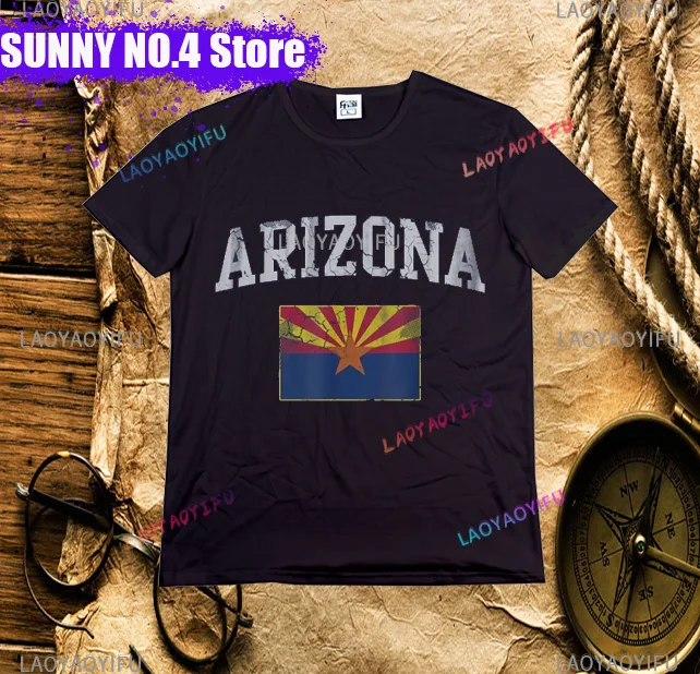 Arizona Flag Retro Men Women Kids Gift T-Shirt Custom Tshirts Fashion Men Tops Tees Customized