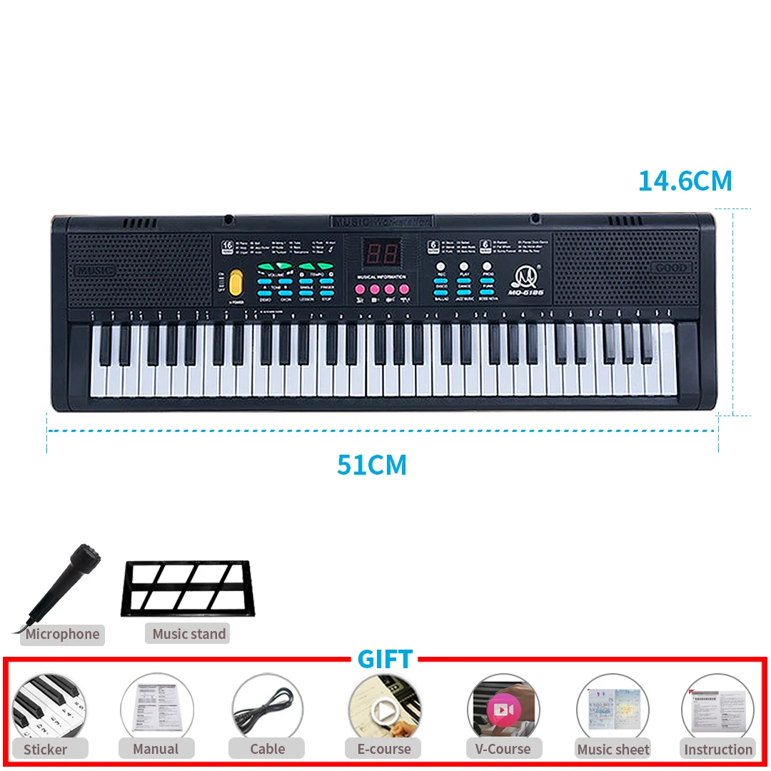 

61 Keys Musical Keyboard Professiona Children'sl Synthesizer Mini Piano for Kids Electronic Organ Music Toy Gift