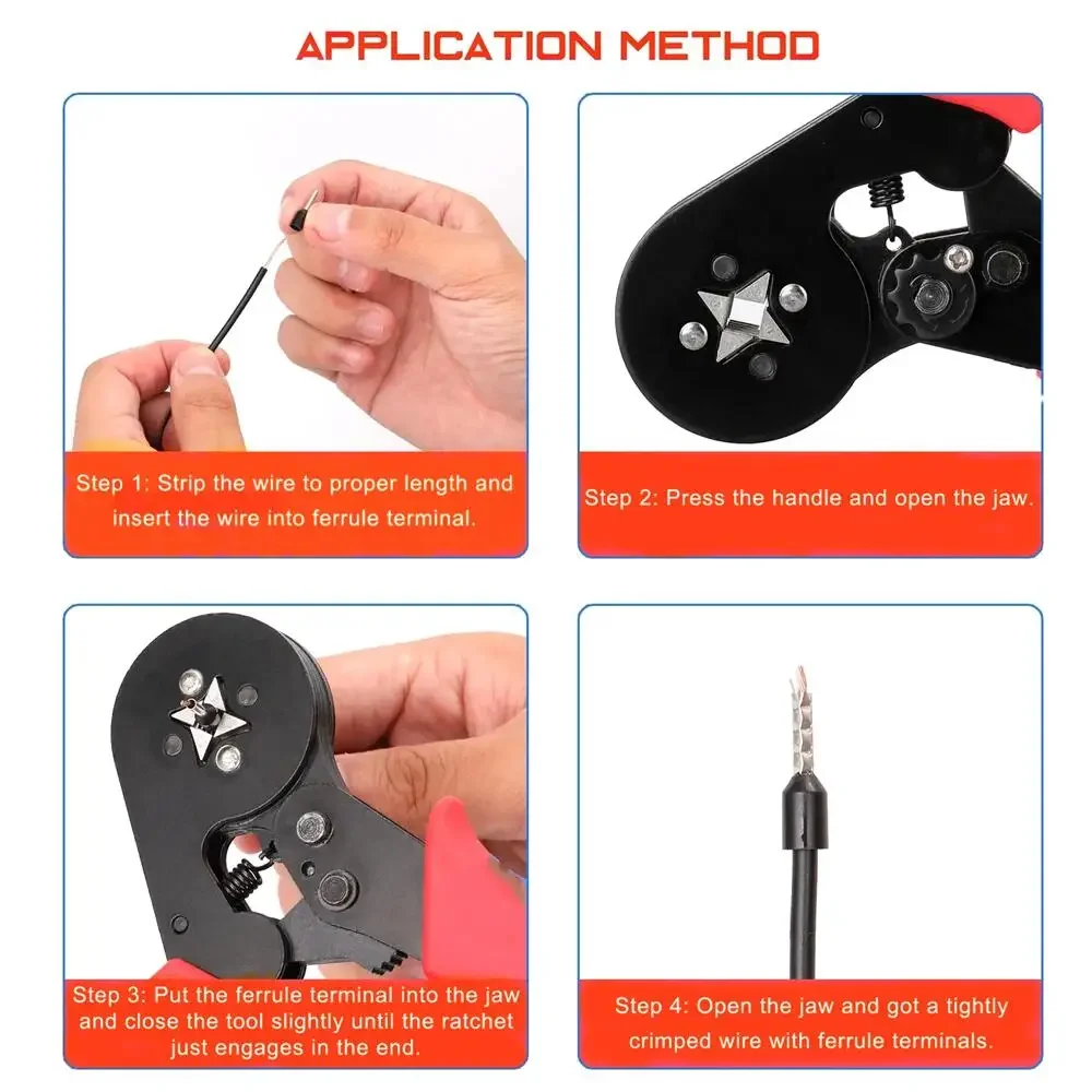 1 sztuka terminale ręcznie szczypce do zaciskania 6-6 6-4 0.25-6mm 23-10AWG elektryczny drut Ferrule szczypce do zaciskania narzędzia ręczne