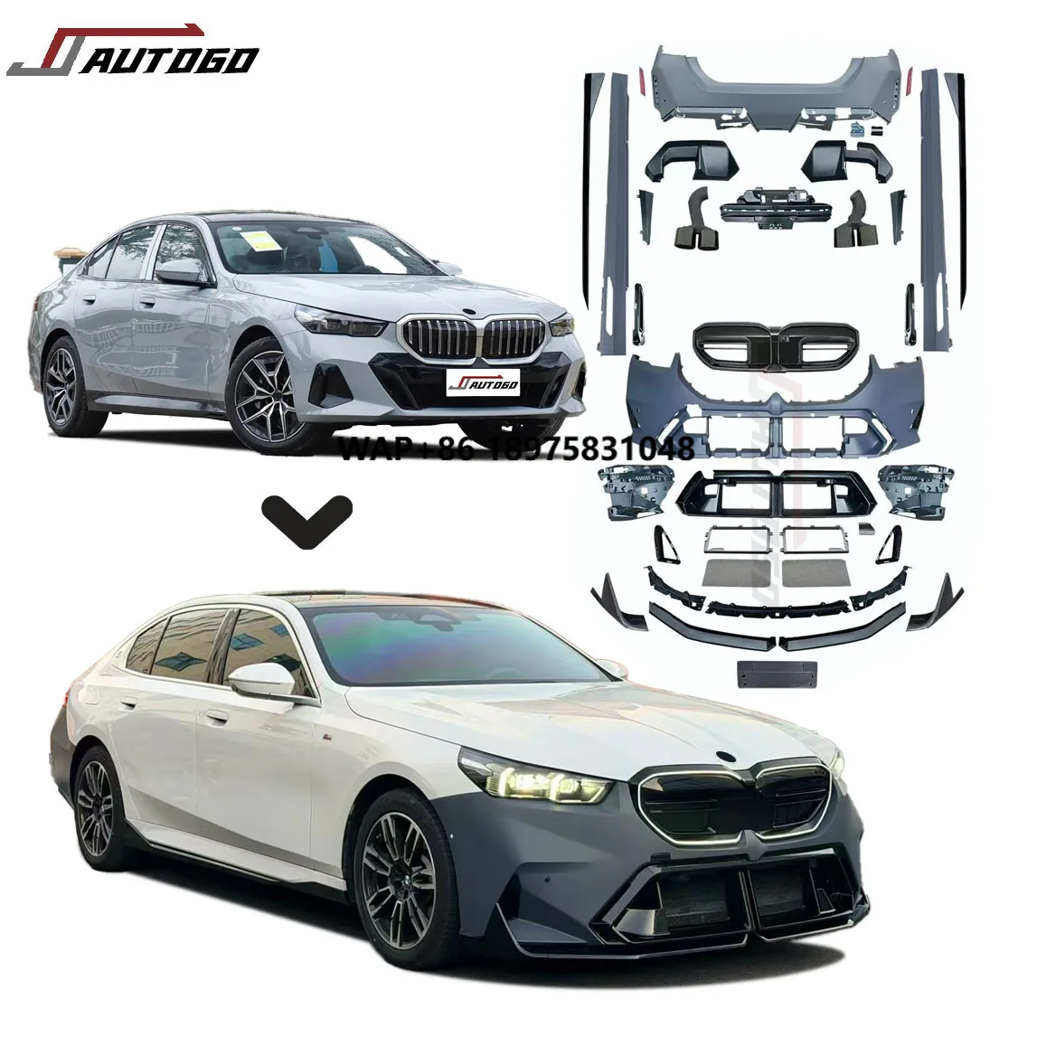 New Design PP ABS Material Body Kit for 5 Series G60 2024-2026 525i 530i 540i Upgrade to G90 M5 Style Bumper Assembly