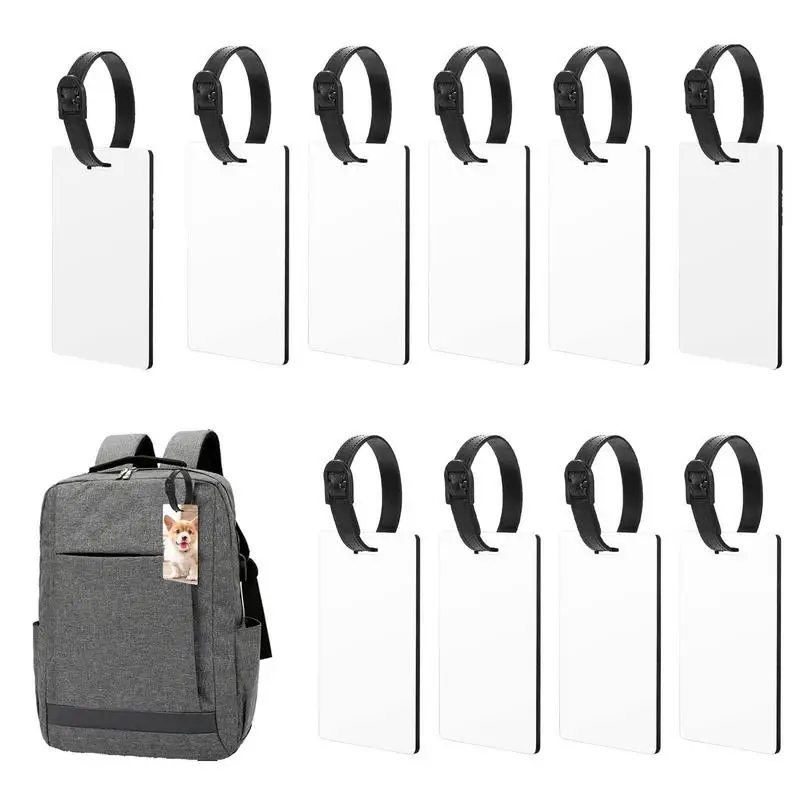 Sublimasi label koper 10x portabel Transfer panas label kosong pengidentifikasi bagasi luar ruangan koper cetak dua sisi