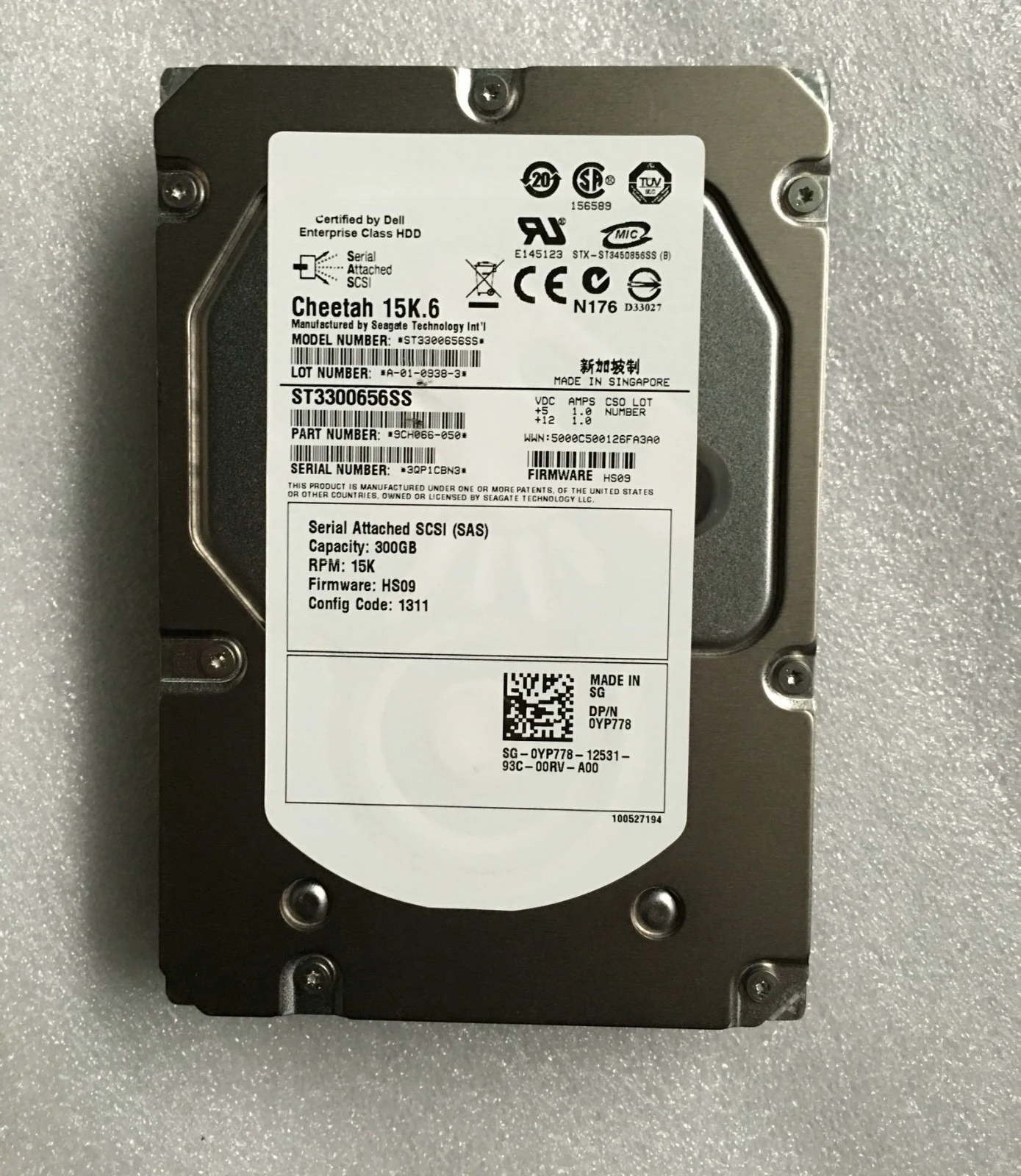 Nuevo 0YP778 YP778 ST3300656SS 300GB 15K SAS 3,5 "disco duro HDD
