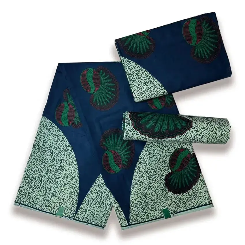 Tela de algodón Original Ankara Super Wax, 6 yardas, telas africanas holandesas para coser vestidos 05W14