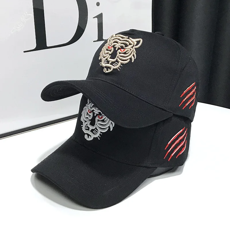 Gorra de béisbol de algodón con bordado de tigre para hombre y mujer, gorro de Hip Hop, Gorras de camionero de ocio, Snapback ajustable al aire libre, Unisex
