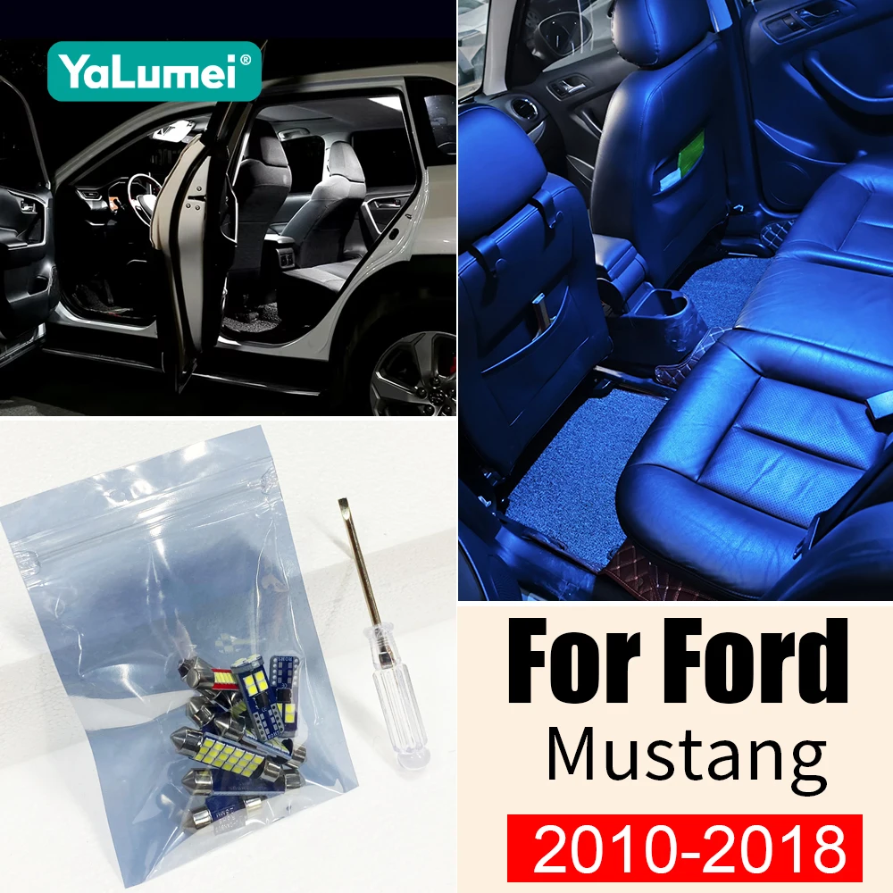

Для Ford Mustang 2010-2018: Комплект из 3 светодиодных ламп 12В для чтения и освещения багажника, аксессуары