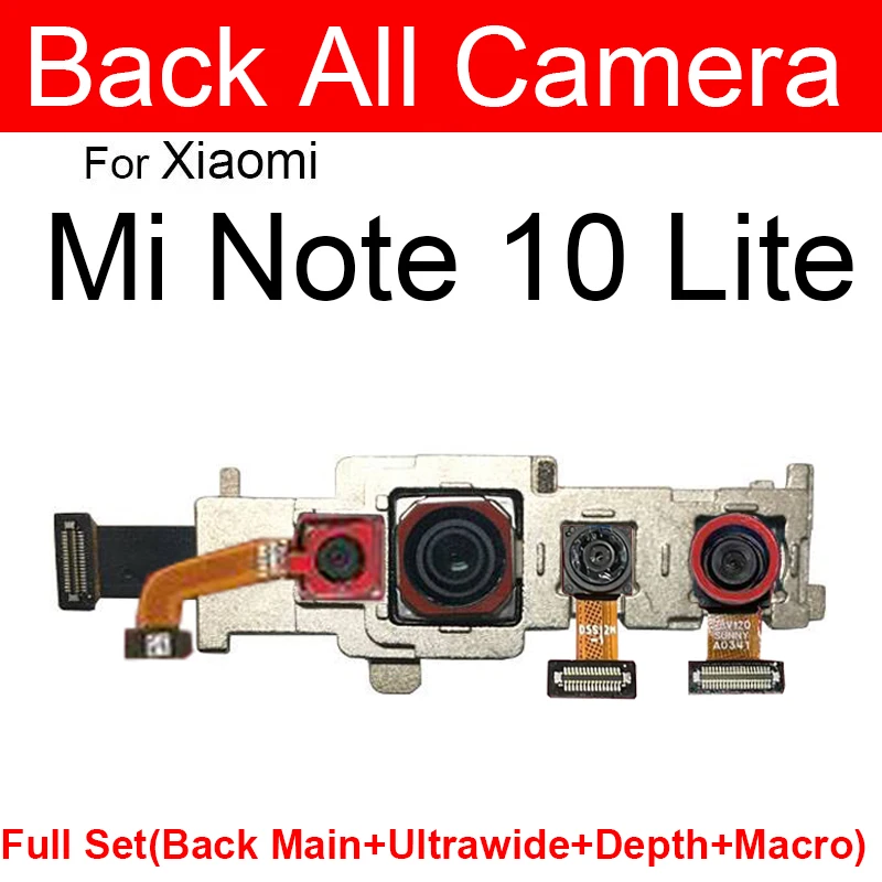 Front Facing Camera & Back Camera For Xiaomi Mi Note 10 Pro Mi Note 10 Lite Small & Rear Main Camera Module Replacement Parts