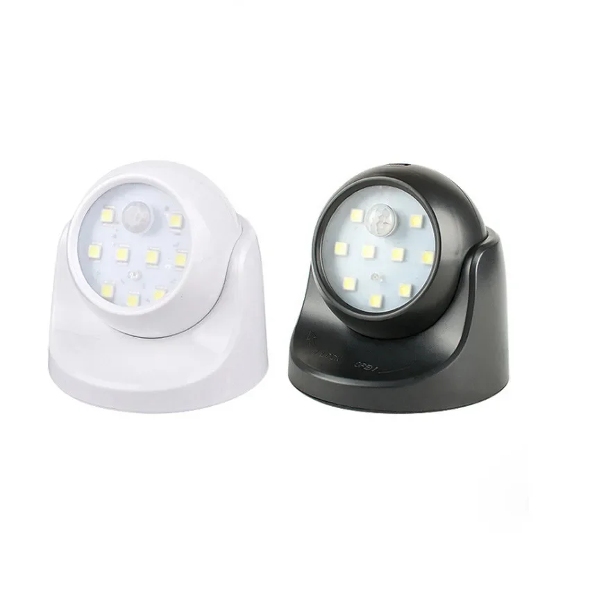 PIR Motion Sensor 9LEDs Night Light 360 Degree Rotation Wireless Detector Night Light Wall Lamp Auto on/Off Closet Hallway Light