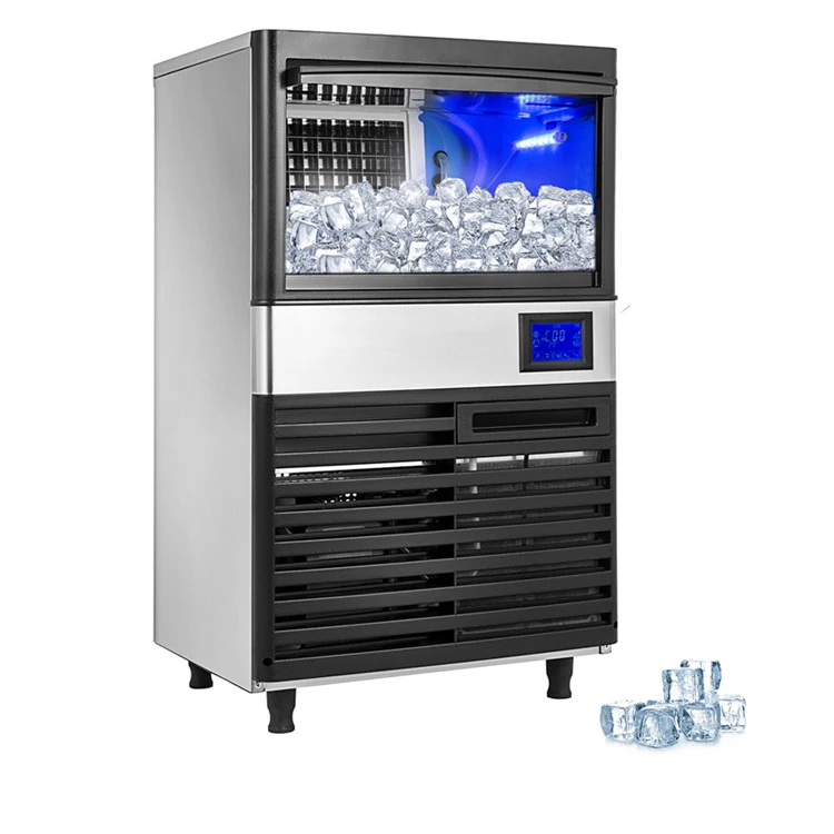 Máquina de hielo comercial Vevor China/ Máquina de hielo de 155 lb (70 kg)/ Máquina para hacer cubos de hielo para restaurantes, bares y hogares