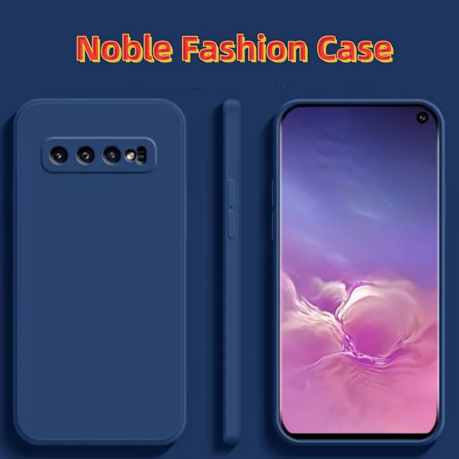 Edle Mode Einfarbig Stoßfest Schützende Flüssigkeit Silikon Telefon Fall Für Samsung Galaxy S10 Plus 4G/S10 4G/S10e 4G – Detail 8