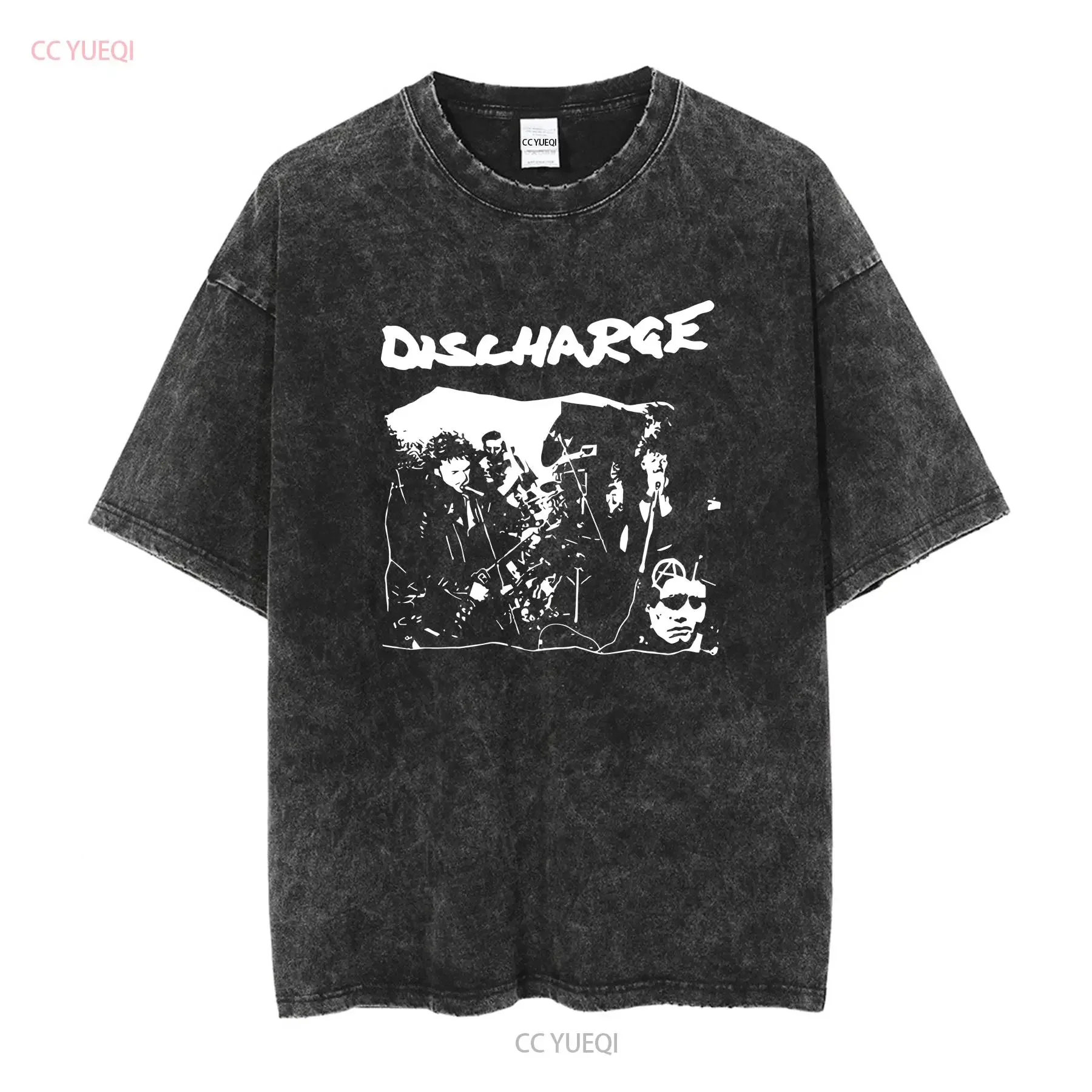Discharge Band Playing T Shirtunisex Shirt Best Price vintage Washed Top For Everyday Wear homme Soft Stylish Versatile