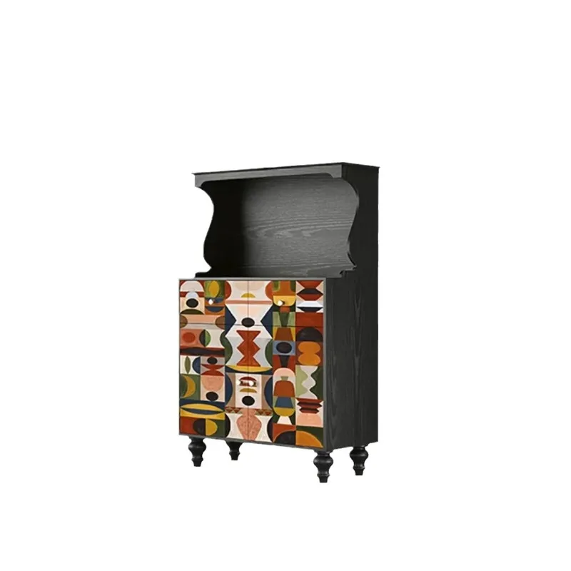 

Modern simple household door-to-door solid wood storage shoe cabinet corridor entrance multi-functional double door entrance