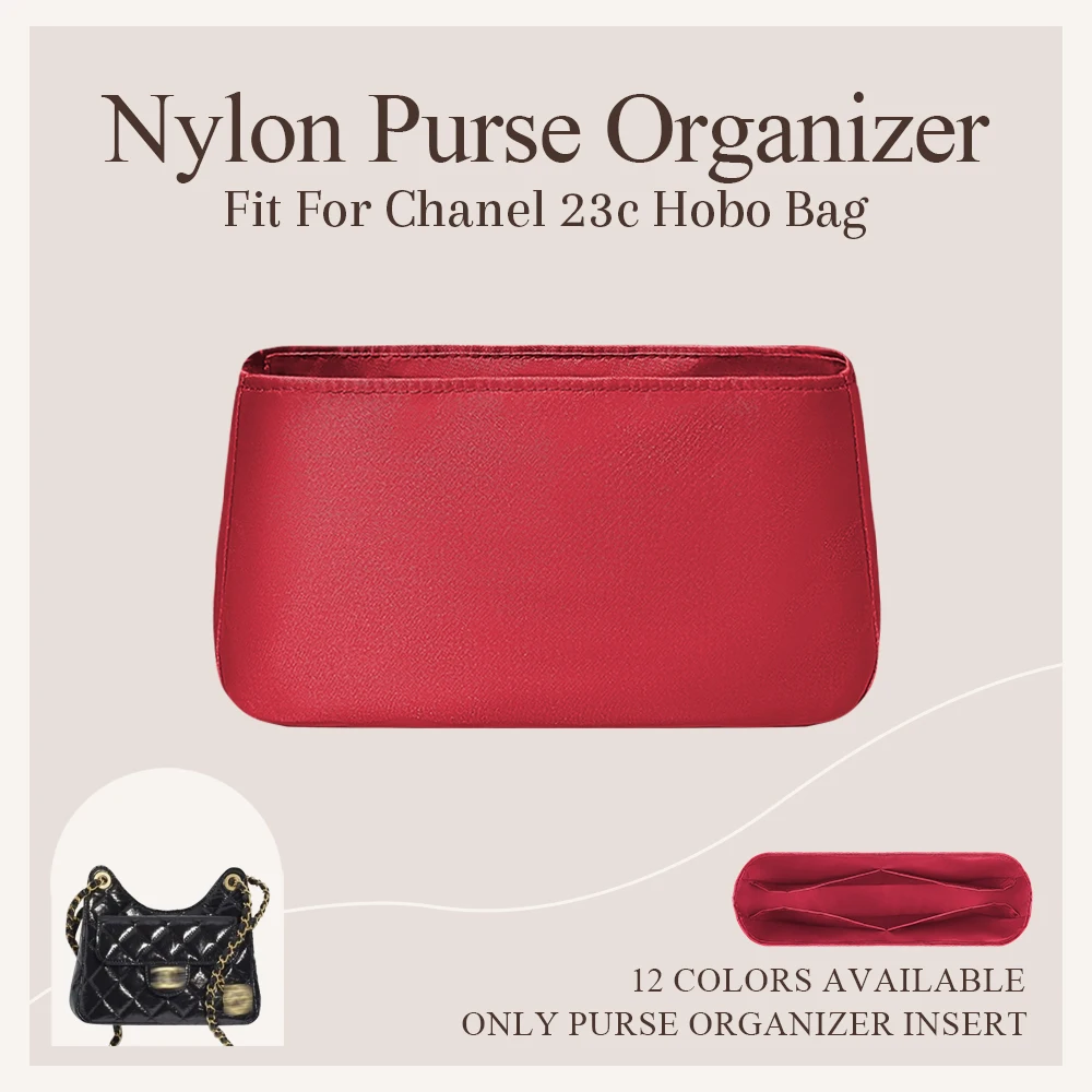 Nylon Purse Organizer Insert Fit for Chanel 23c Hobo Bag S/M Inside Storage Bag Lightweight Inner Liners Organizer Bag In Bag