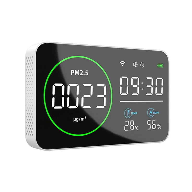 

4 In 1 PM2.5 Temperature/Humidity Air Quality Monitor 10 Inch LED Screen Full Display