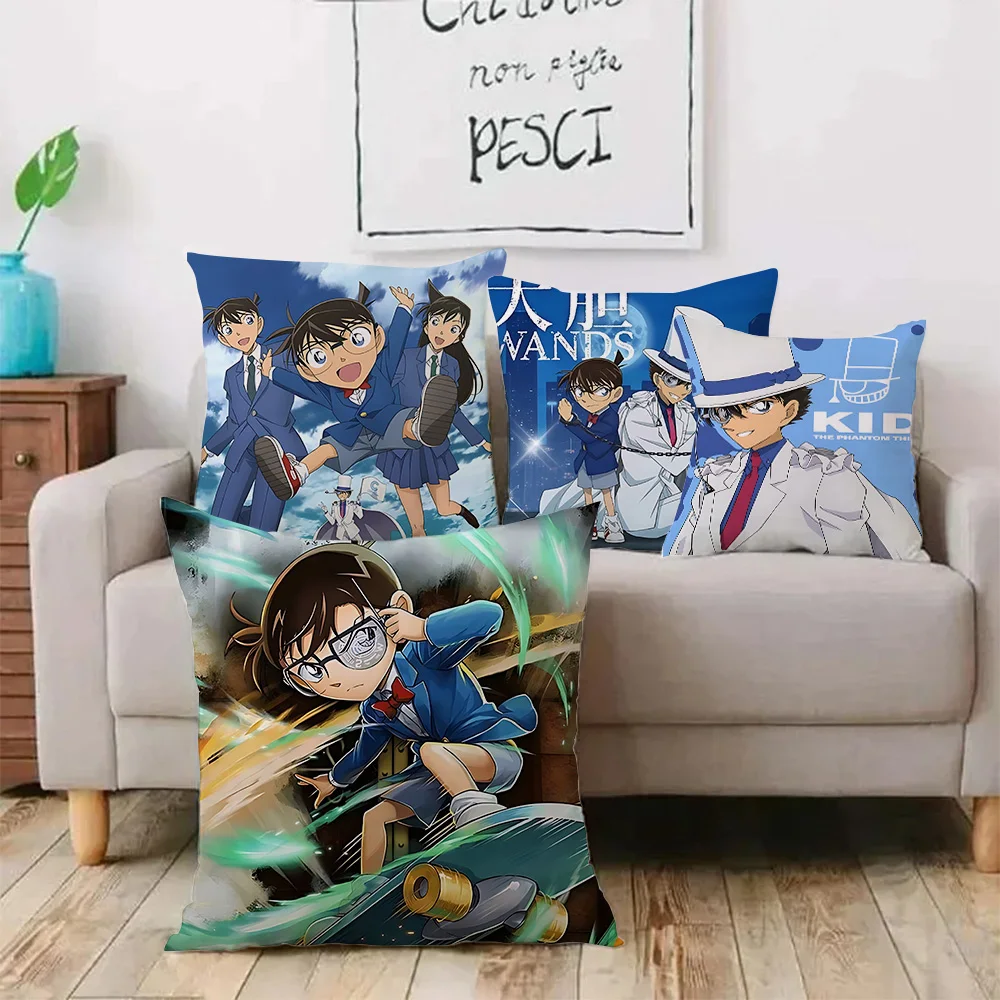 Strange Robber Kidd Conan Pillow Name Detective Conan Kudo Shinichi Grey Print Cushion Cover