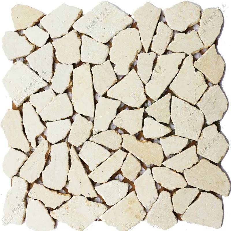 Beige pebble mosaic with high cost-performance landscape outdoor features is non-slip and wear-resistant