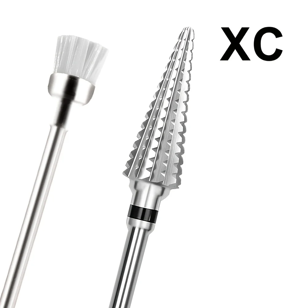 2Pcs Stainless Steel Step Long Tapered Cone Nail Drill Bits High Hardness Stainless Steel Shank Low Heat Sharp Cuticle Remover