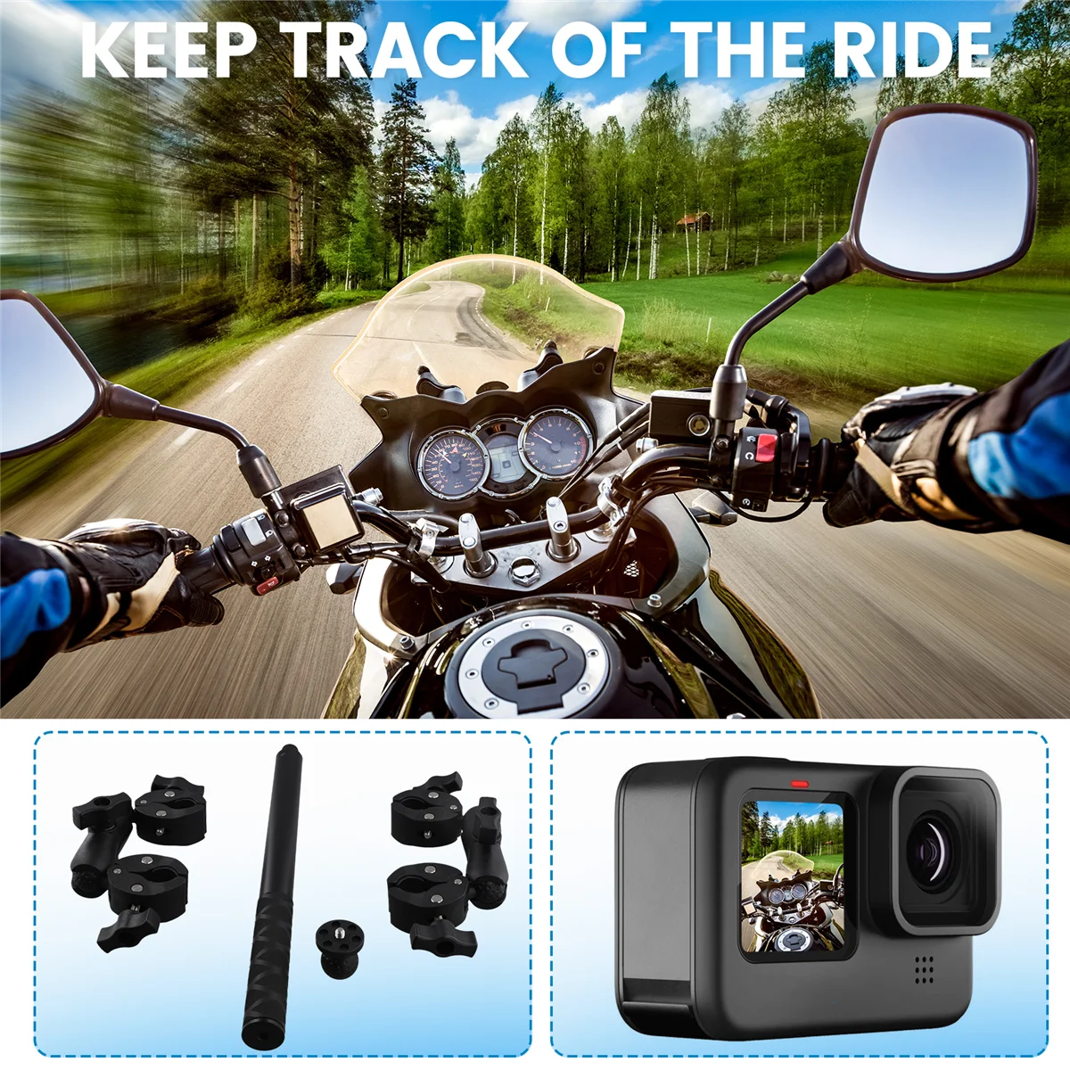 StuurbeugelVoor One X2 Motor Fiets Panoramische Selfie Stick Monopod Mount Stuurbeugel voor accessoire