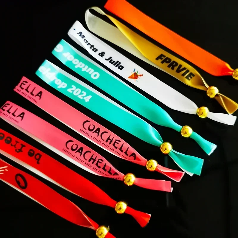 

50/100/200 Pieces Customizable Cloth Wristbands personalise Logo Fabric Wristband Party Wedding Annual Meeting Identity Bracelet