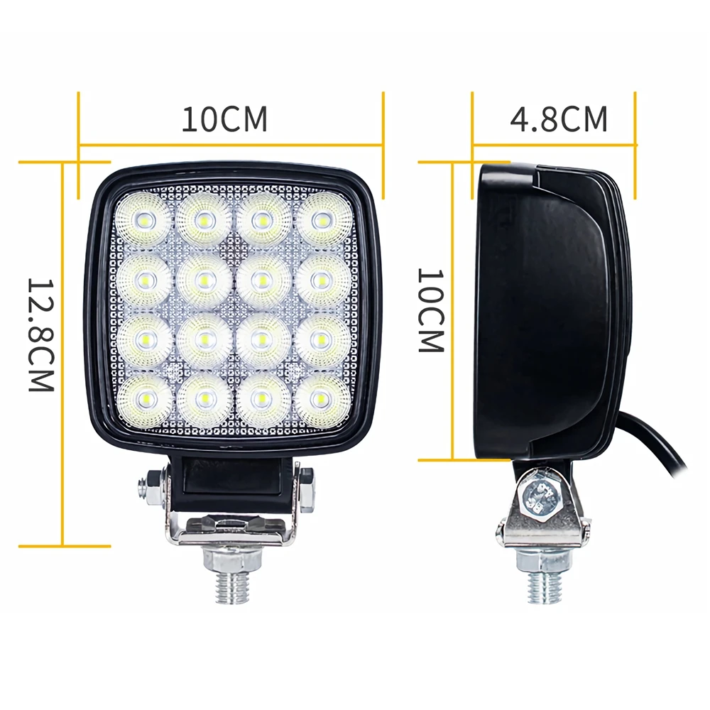 2 pz LED carrello elevatore luce anteriore 12V - 80V 48W caricatore faro escavatore luce di lavoro accessori parti in lega di alluminio