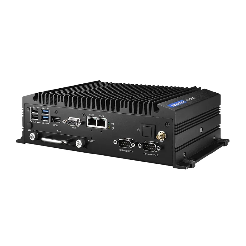 

Промышленный безвентиляторный мини-ПК Advantech TS 206 Full HD NVR с 4 портами PoE для установки в транспортные средства