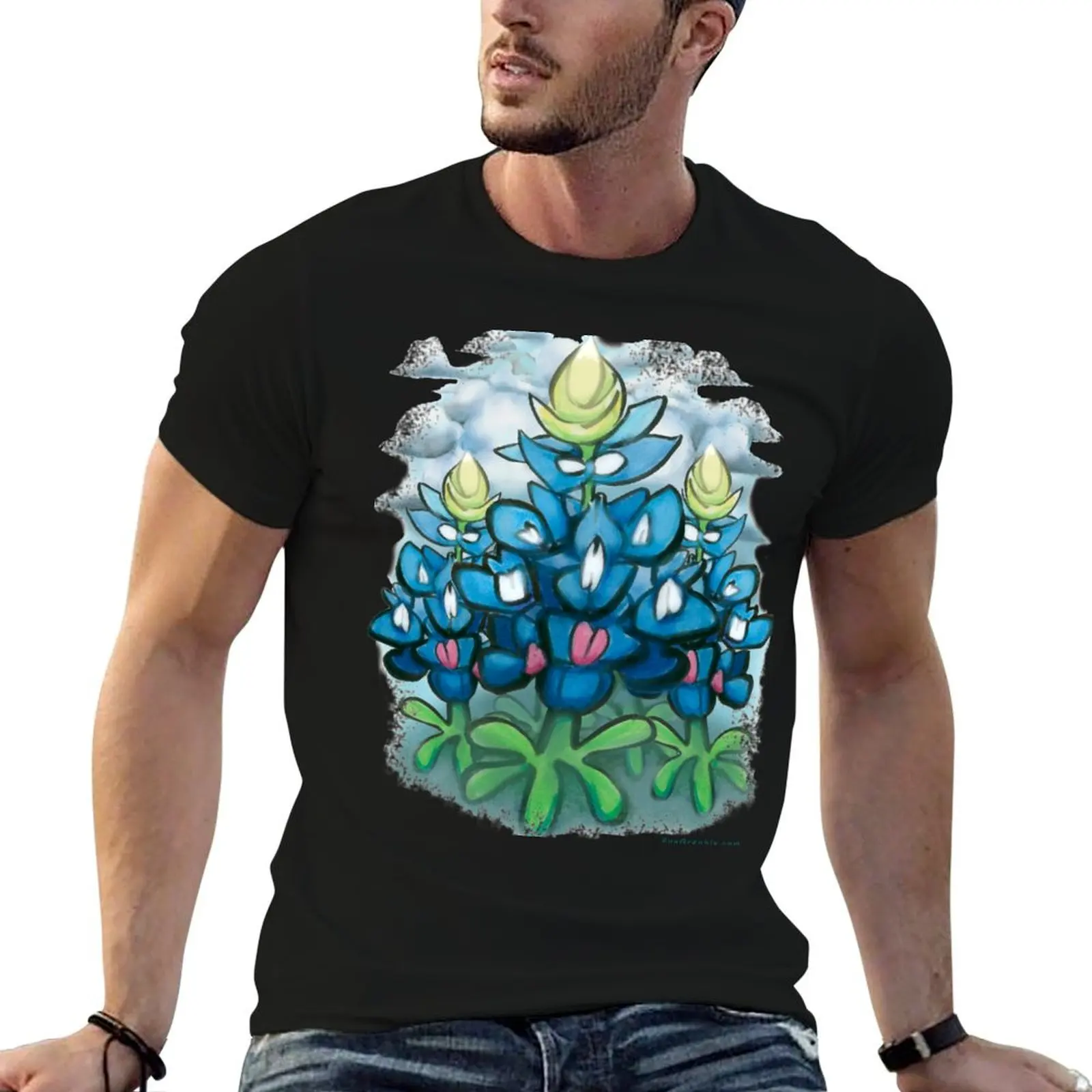 Bluebonnet Sky T-Shirt sublime anime figures vintage graphic tee plus size clothes black t shirts for men