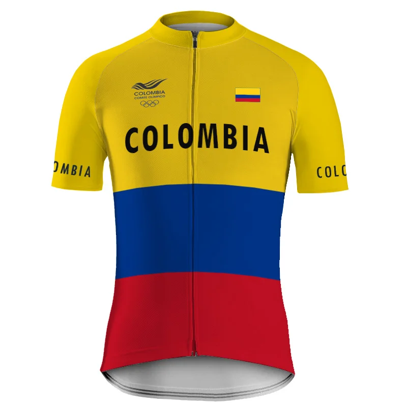 Colombia Cycling Sweater, Short Sleeve Wear, Road Bike Shirt, Motocross Jacket, Bicycle Clothes, Hiking Top, Rider Youth, Summer