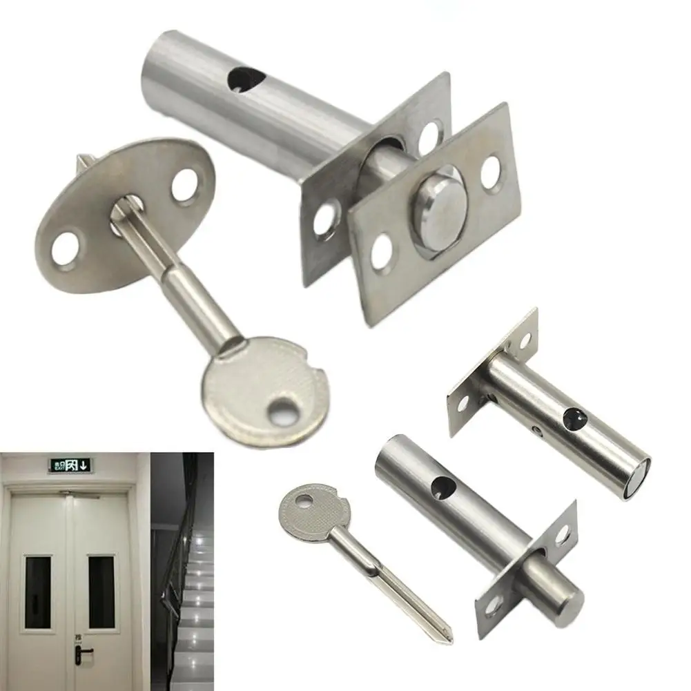 1/2/3/4/5pcs Core Hardware Pipe Tube Security Door Well Locks For Fireproof Escape Mortise Aisle Lock NEW Steel Invisible Lock