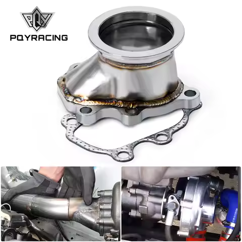 PQY - Stainless Steel Adapter for T25 T28 GT25 GT28 2.5" 63mm V-band Clamp Flange Turbo Down Pipe Adapter PQY4833