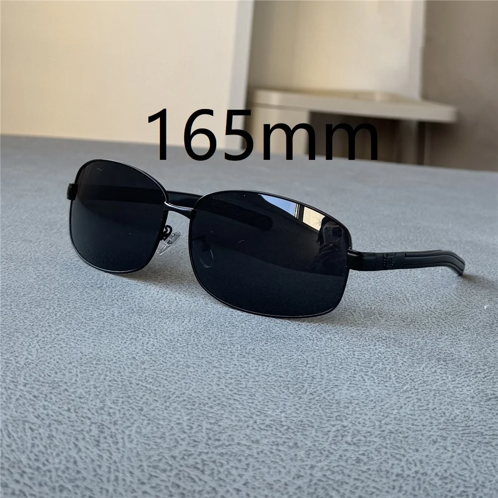 Cubojue 165mm Oversized Men Polarized Sunglasses Black Sun Glasses for Male Rectangle Driving Fishing Large Head Shades