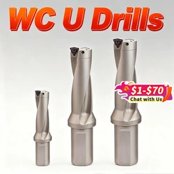 WC Series C20 C25 C32 C40 Drill Bites Insert Drill Metal Drill Bits 11mm-49mm CNC Wate Depth Indexable U Drill Machinery Lathesr