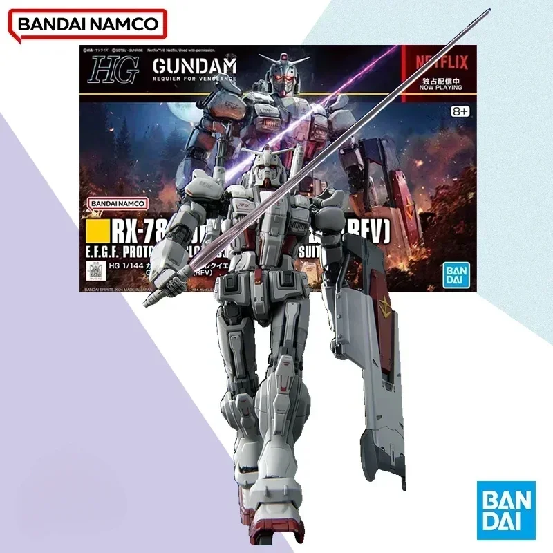 En Stock Bandai Original Mecha modelo Kit HG 1/144 caja RX-78 G E EX RFV Robot modelo figuras de acción de juguete para niños regalo de cumpleaños