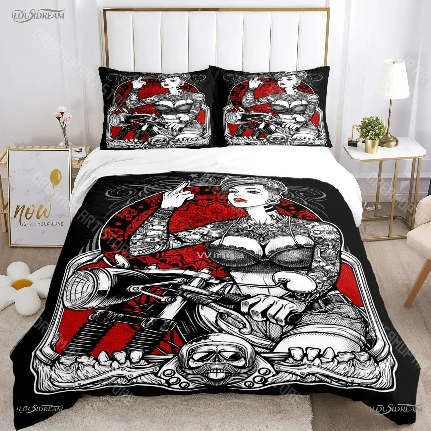 Exquisite 3D Print Rockabilly Hip Hop Music All Season Duvet Cover Comforter Bedding Sets Soft Quilt Cover Pillowcases Single Do